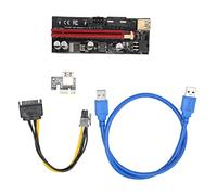 PCIE 1X to 16X Riser Card, PCIe GPU Riser Express Cable with 4 Solid Capacitors and 6 PIN Power Interface, Flexible USB 3.0 Data Cable with Fixed Buckle for Mining Graphics Card (Blue line style)
