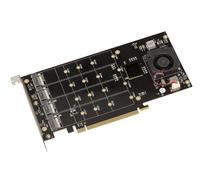 KALEA-INFORMATIQUE M2 PCIe x16 controller card for 4 M.2 NVMe M Key SSDs with PLX8747 chipset - 128GB Max bandwidth 16000MB/s
