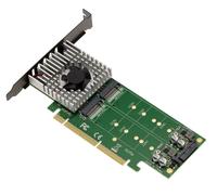 KALEA-INFORMATIQUE PCIe 3.0 16x Double Sided Controller Card for 4 M.2 NVMe M Key SSD (M2 NGFF) with Forced Ventilation CHIPSET ASM2824