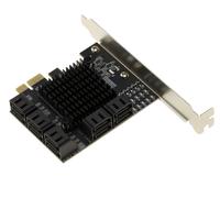 PCIe 3.0 X1 Card With 10 Ports For SATA 3.0 6G Hard Drives, Dual Chipset J