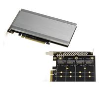 KALEA-INFORMATIQUE M2 PCIe x16 controller card for 4 M.2 NVMe M Key SSDs with Chipset 2824 compatible with Non-Bifurcation and Bifurcation modes
