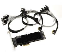 PCIe 3.1 4X Controller Card With 24 SATA 6G Ports. JMB575 Chipset With Cables