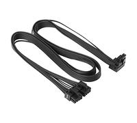 PCIE 5.0 Cable for Corsair, 27'' 16AWG Dual 8 Pin to 12VHPWR PCIE Cable for Thermaltake Power Supply, Male 12+4pin Connector Power for GPU (90°, Black)