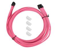 PCIe 5.0 PSU Cable 16AWG 600W 12 Plus 4 Pin Male to Male GPU Power Cable, High - Speed Sleeved PCI Express Cable for RTX 3090Ti 4070Ti 4080 4090, Roseate 27.5in with 4
