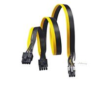 PCIe 6 Pin Male to Dual 8 Pin (6+2) Male PCI Express Power Cable for Modular Power Supply to GPU Splitter Cable Adapter 24.4" + 8.7" (62cm+22cm)