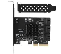 PCIe 6 Port SATA Controller Expansion Card, PCI-e x4, 6 Gbps, Non-RAID, 2U Low Profile Bracket