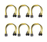 PCIe 8 - Pin Female to Dual 8 - Pin (6+2) Male GPU Power Adapter Cable, 18AWG All - Copper Core, ABS Housing, 12 - Inch Length, for Dual - GPU Builds & Compatible with Radeon, Giga