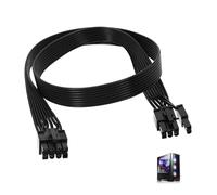 PCIE Cable, 8 Pin to 6+2 Pin PCIE Cable, Compatible with ARESGAME Thermaltake Corsair Modular PSUs, Male to Male PSU Extension Cable 18AWG Copper Wire PCIE Adapter for Graphics Card Power (65 cm)