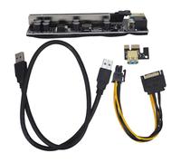 PCIe Graphics Card Extension Riser Adapter 1x to 16x Connector for Gaming and Mining Compatible Laptops and Desktops Black and Silver