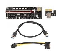 PCIE Riser Powered Adapter Card V014 MAX, GPU Mining Powered Riser Adapter Card, 6 Pin Interface with 11 Explosionproof Capacitors, USB 3.0 Cable for Ethereum Bitcoin Litecoin