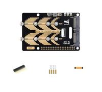 PCIe to 2-Ch M.2 Adapter Module Type B for Raspberry Pi 5 Fits 2280/2260 / 2242/2230 Size NVMe Protocol M.2 SSD High-Speed Reading/Writing for Raspberry Pi 5 NVMe HAT 5Gbps Data Rate