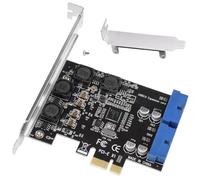 PCIE to Internal 19-Pin Header USB3.0 Expansion Card Up to 5Gbps Data Transfer Support PCI-E X1 X4 X8 X16 for Desktop PC