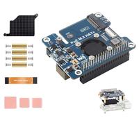 PCIe To M.2 Adapter with PoE HAT Compatible with Raspberry Pi 5, Power Over Ethernet Offer Network Connection and Power Supply for RPI in One Cable, NVMe Protocol 2230/2242 M.2 Solid State Drive