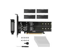 PCIe To M2 Adapter Card, PCIE X16 4 Port NVME SSD Add on Card