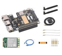 PCIe to MiniPCIe/Gigabit Ethernet/USB 3.2 Gen1 HAT for Raspberry Pi 5, HAT+ Standard, Support Global Band 4G/3G/2G and GNSS Positioning, Support Multi-System, Comes with SIM7600G-H-PCIE 4G Module