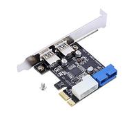 PCIe to USB 3.0 Expansion Card, 2-Port USB 3.0 adapters with Internal 19-Pin Header for Front Panel 5Gbps Speed Compatible with 10/8/7/X P PCIe x1/x4/x8/x16 Slot