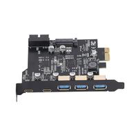 PCIe to USB 3.2 Card, 2 USB Type C, 3 USB Type A, 19pin PCIe to USB 3.2 Gen 2 Card with 20 Gbps, PCI Express Expansion Card USB Card for Desktop PC