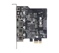PCIe to USB 3.2 Gen 1 Card with 5 Gbps Bandwidth, 5 USB Ports (3 USB Type-A and 2 USB Type C Ports) for Win 10/8/7, PCI Express Expansion Card USB Card for Desktop PC
