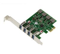 KALEA-INFORMATIQUE PCI EXPRESS PCIe to USB 3.0 controller card 4 horizontal USB3 TYPE A ports, with Via VLI VL805 chipset. Low and high profile brackets. Self-powered. HIGH POWER 8A.