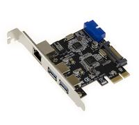 PCIe USB3 Controller Card 2+2 Ports On 19 Pin Connector + GIGABIT ETHERNET