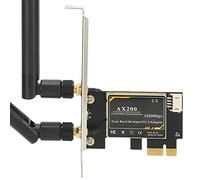 PCie WiFi Card with AX200 Chipset, Dual Band Up to 2.4Gbps Bluetooth 5.1, | Up to 2.4Gbps Wireless Speed, Bluetooth 5.1 for Peripherals, Low-Profile Bracket for Small Cases, 802.11ax Protocol, 2x8dBi
