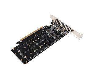 PCIe X16 M.2 NVMe Adapter Card with LED Indicator | Supports PCIe 4.0 x16 Full Speed, Green LED Read/Write Feedback, Durable PCB Build