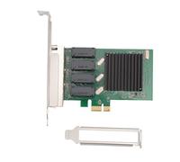 PCIe1X Network Card, 1G 4 Port 10 100 1000Mbps PCI Express Network Card with RTL8111H Chip, Built in Heat Dissipator, Plug and Play