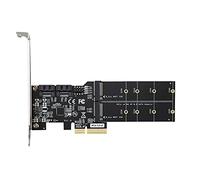 PCIe3.0 X1 X4 for M.2 SATA SSD To PCIe X1 Converter Card Adapter with 2xM2 2xSAT