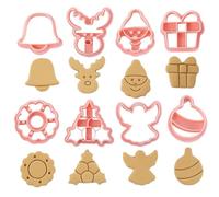 Pcingsia Cookie Cutters Christmas Set, 8X Festive Cookie Mold, 3D Holiday Cookie Molds Shapes with Santa, Tree, Deer, and More for Christmas Party