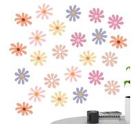 Pcingsia Daisy Flower Wall Stickers - Bohemia Style Colored Daisy Flower Wall Decals,Colored Daisies Warm Wallpaper for Bedroom Classroom Living Room