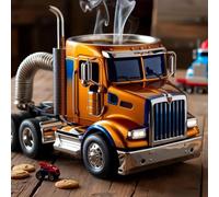 Pcingsia Semi Truck Coffee Mug, Handcrafted Truck Coffee Mug, Funny Truck Mugs Coffee Mugs for Men, Traveling Coffee Cups Ice Milk Cups for Tea, Juice, Milk, Latte, Hot Chocolate