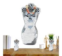 Pcingsia Silver Disco Ball, Creative Women Body Model Disco Body Statue, Female Model Sculpture Crafts, Photo Booth Props, Desktop Ornaments, Disco Favors