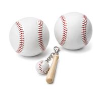 PCIQUTE 2CPS Standard 9-Inch Baseball, One Soft And One Hard Two Baseball Ball with Baseball keys, Rounders Ball for Practice & Games, for Outdoor Sports for Adult