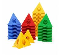 PCIQUTE 50pcs Painters Pyramids Stands, Reusable Paint Triangle Risers for Cabinet Doors & Furniture, Heavy Duty Interlocking Mini Cones for Spray Painting & Woodworking