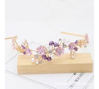 PCJUNLINH Vintage Color Bridal Hair Accessories Bridal Hairpin - Alloy Rhinestone Headwear for Weddings, Summer Events and Photography FG01078 (FG01078 Purple)
