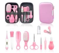 PCKOBEVER 10-in-1 Baby Healthcare & Grooming Kit, 10 Pcs (Pink)