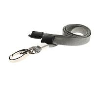 PCL Media ltd® 10 x Breakaway Safety Lanyard Neck Strap Swivel Metal Clip for Id Card Holder - Pull Quick Release Design Lanyards Bulk 10pcs (Grey)