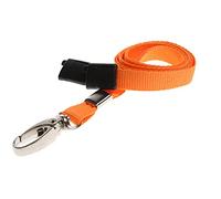 PCL Media ltd® 10 x Breakaway Safety Lanyard Neck Strap Swivel Metal Clip for Id Card Holder - Pull Quick Release Design Lanyards Bulk 10pcs (Orange)