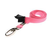 PCL Media ltd® 10 x Breakaway Safety Lanyard Neck Strap Swivel Metal Clip for Id Card Holder - Pull Quick Release Design Lanyards Bulk 10pcs (Pink)