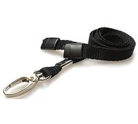 PCL Media ltd® 10 x Breakaway Safety Lanyard Neck Strap Swivel Metal Clip for Id Card Holder - Pull Quick Release Design Lanyards Bulk 10pcs (Black)