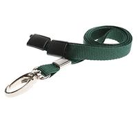 PCL Media ltd® 10 x Breakaway Safety Lanyard Neck Strap Swivel Metal Clip for Id Card Holder - Pull Quick Release Design Lanyards Bulk 10pcs (Green)