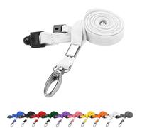 PCL Media ltd® 10 x Lanyard Swivel Metal Clip for Id Card Holder - Pull Quick Release Design Lanyards Bulk 10pcs (White)