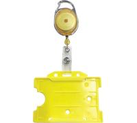 PCL Media ltd 2 Piece ID Card Badge Set Yellow Includes Retractable Badge Reel, Single Sided ID Card Badge Holder PCL Media ltd