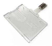 PCL Media ltd 2 x Badge Buddy with ID Crocodile Badge Clip Horizontal Double Identity ID Card Pass Badge Holder Double ID Card Holder PCL Media ltd