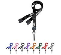 PCL Media ltd® Black Staff Neck Strap Lanyard ID Card Holder with Plastic Clip and Safety Breakaway Catch - (Pack of 50) Staff Lanyard