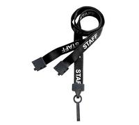 PCL Media ltd® Black Staff Neck Strap Lanyard ID Card Holder with Plastic Clip and Safety Breakaway Catch - (Pack of 25) Staff Lanyard