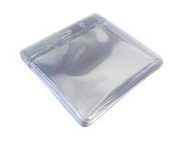 PCL Media ltd Clear Flexible Plastic ID Card Holder ID Pocket Wallet Large Insert Size (79 x 99mm) Pack of 10 Plastic Lanyard Card Holder Clear