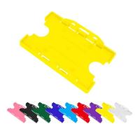 PCL Media ltd Double Sided ID Card Holder Yellow Two Sided ID Badge Holder - Holds Two ID Cards One Either Side of The Holder