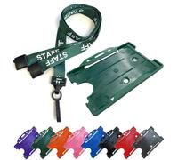 PCL media ltd Green Staff Lanyard with Card Holder & Safety Breakaway Clip Staff Lanyard with Card Holder & Matching Colour Double Holder