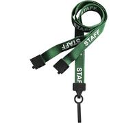 PCL Media ltd® Green Staff Lanyards for use with ID Card Holders with Safety Breakaway Clip Staff Lanyard